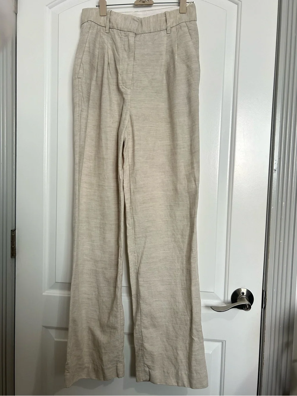 Aritzia The Effortless Wide-Leg Linen Blend Pant Size 6 Chic Preppy Coastal Boho